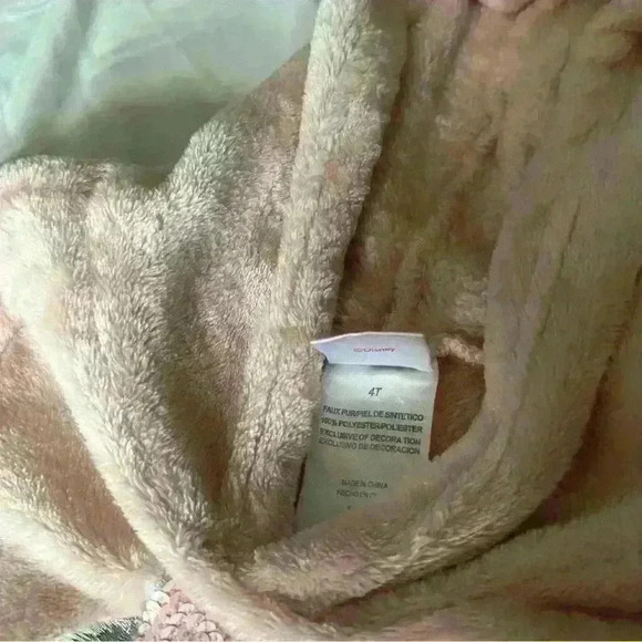 Disney Pink Minnie Mouse Plush Hoodie with Mouse Ears Size 4T - Picture 4 of 4